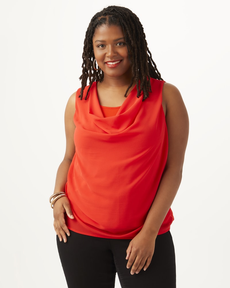 Front of plus size Hailey Cowl Neck Blouse by East Adeline | Dia&Co | dia_product_style_image_id:162311